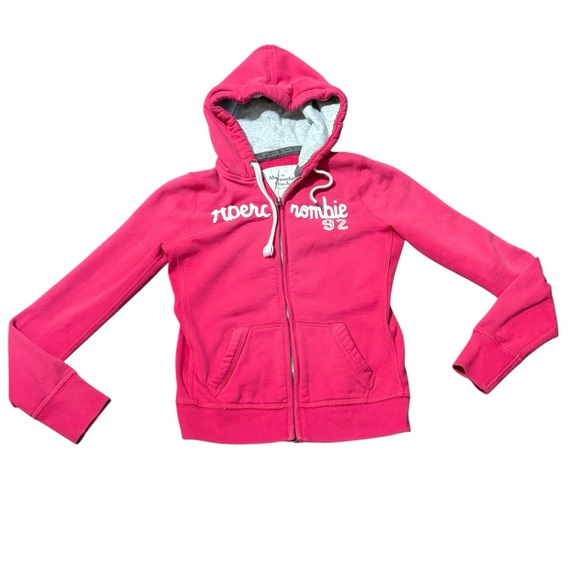 Abercrombie & Fitch Hot Pink Full Zip Hoodie Size Medium - Picture 4 of 12